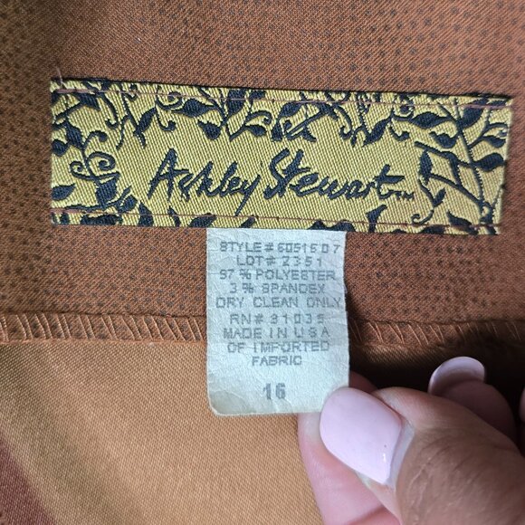 Ashley Stewart Faux Suede Jacket | Brown Zip-Up | Women's 16 | Vintage Style - Picture 4 of 13
